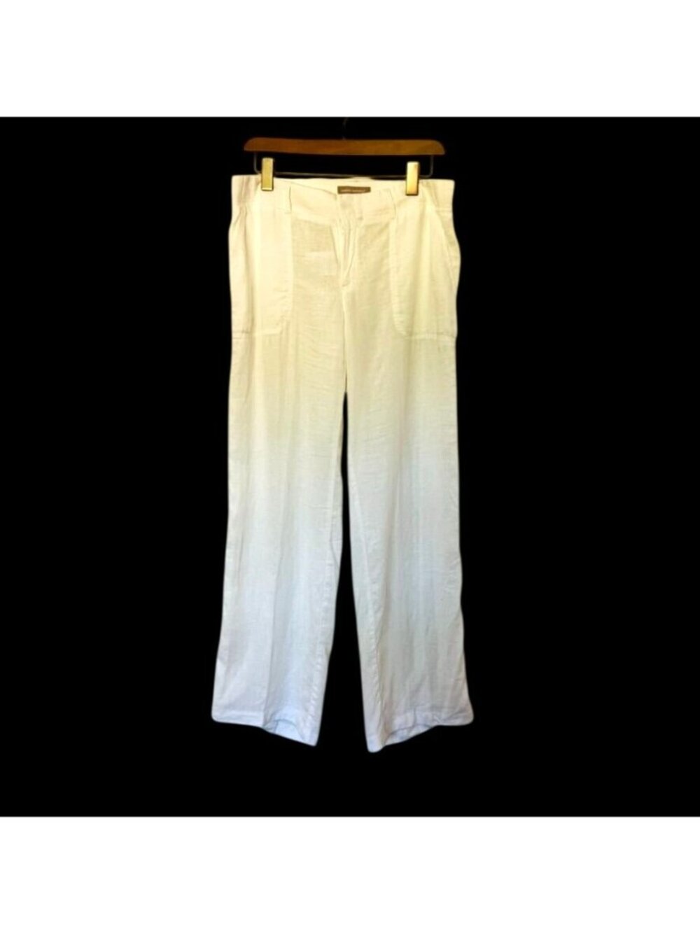 Banana Republic Womens Sz 6 White Linen Pants Lightweight Euro Summer Resort - Picture 2 of 14